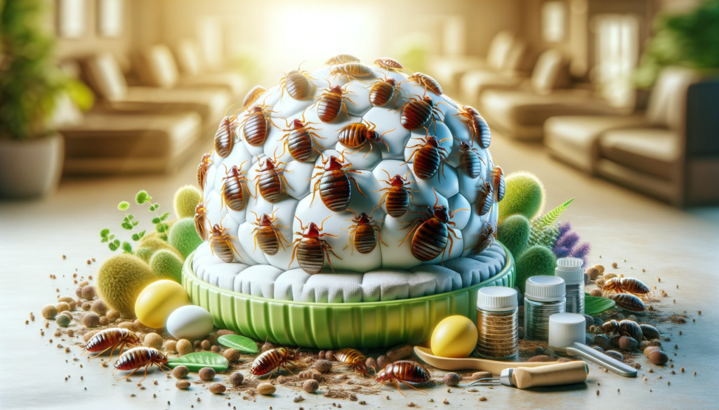 "Featured image for the article 'Eco-Friendly Bed Bug Solutions in Bay Area,' showcasing realistic depictions of bed bugs against a backdrop of natural, earthy colors, symbolizing eco-friendly pest control approaches."