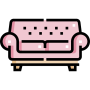 vector pink couch icon